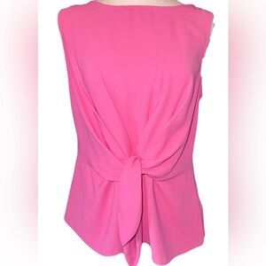 Talbots Bright Pink Sleeveless Blouse w/Tie Front